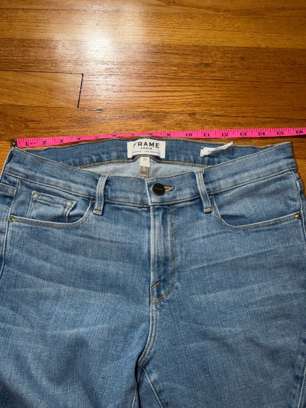Frame Denim Light Blue Cropped High-Rise Slim Jeans - Picture 3 of 7
